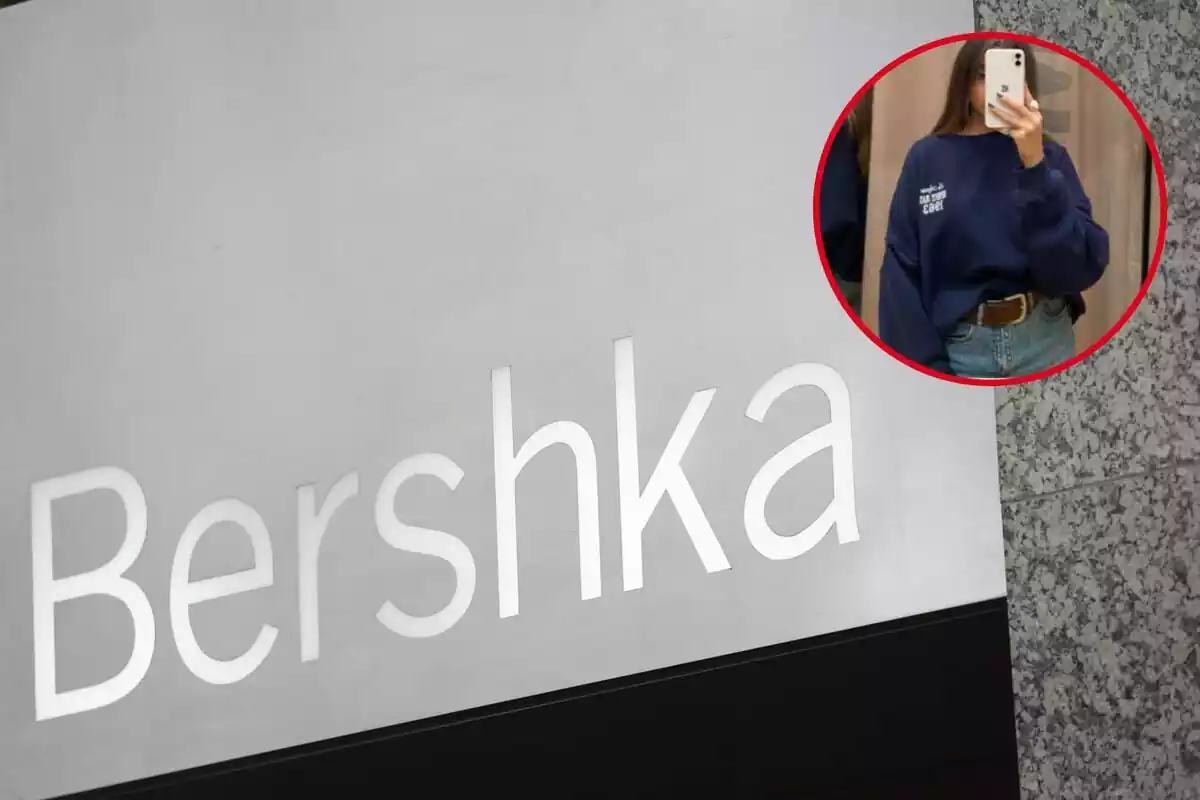 Botiga Bershka i primer pla de la dessuadora print