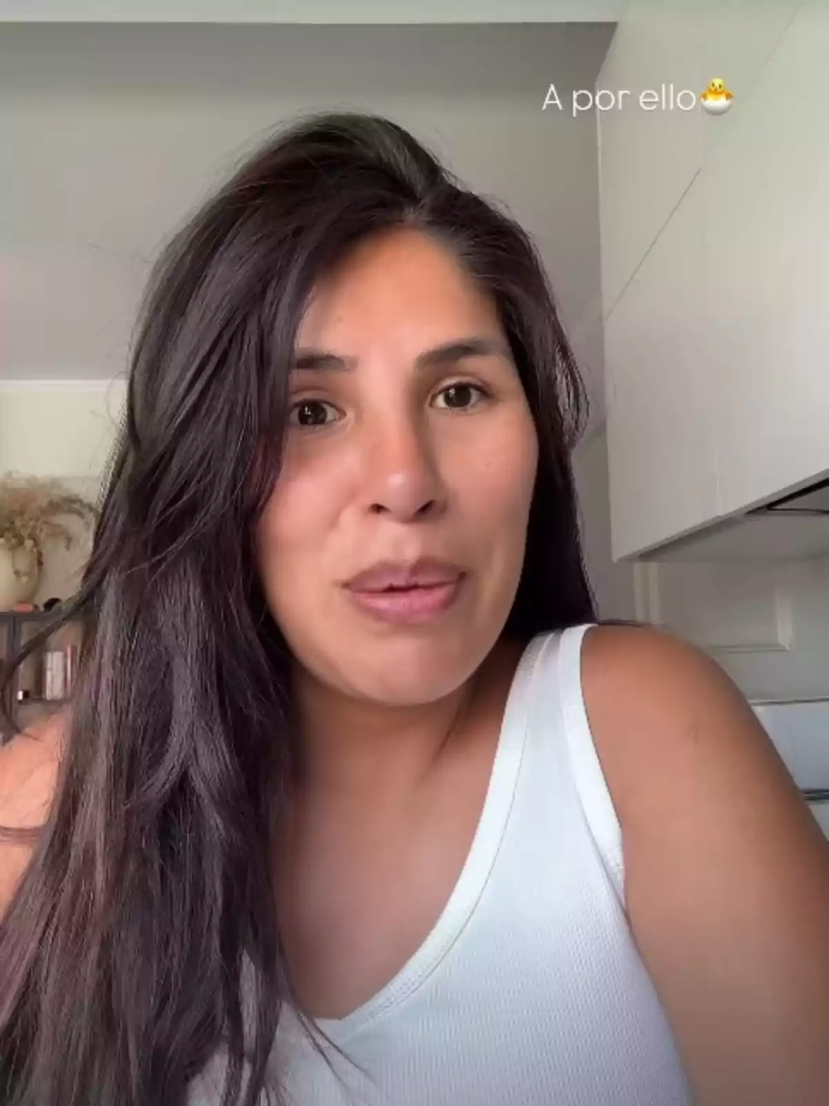 Isa Pantoja, with long dark hair and a white t-jersey, looks at the camera during an Instagram video. Isa Pantoja, with long dark hair and a white t-jersey, looks at the camera during an Instagram video.