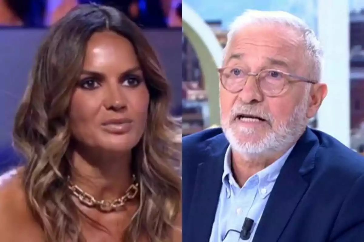 Marta López de cabell llarg a De Viernes i ondulat al costat de Xavier Sardà a Tardear, de cabell canós i barba, tots dos en un entorn d’estudi de televisió.