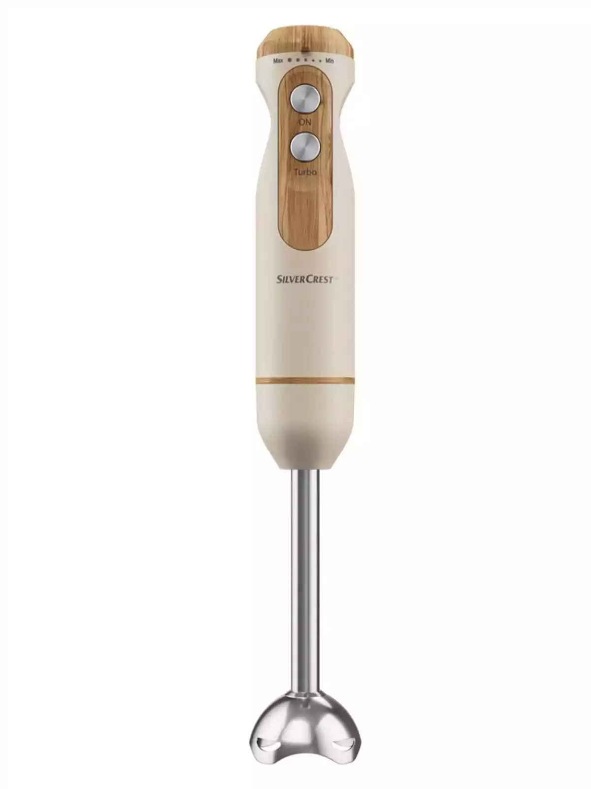 Electric hand mixer in cream color with wood accents and stainless steel whisk, SilverCrest brand Electric hand mixer in cream color with wood accents and stainless steel whisk, SilverCrest brand