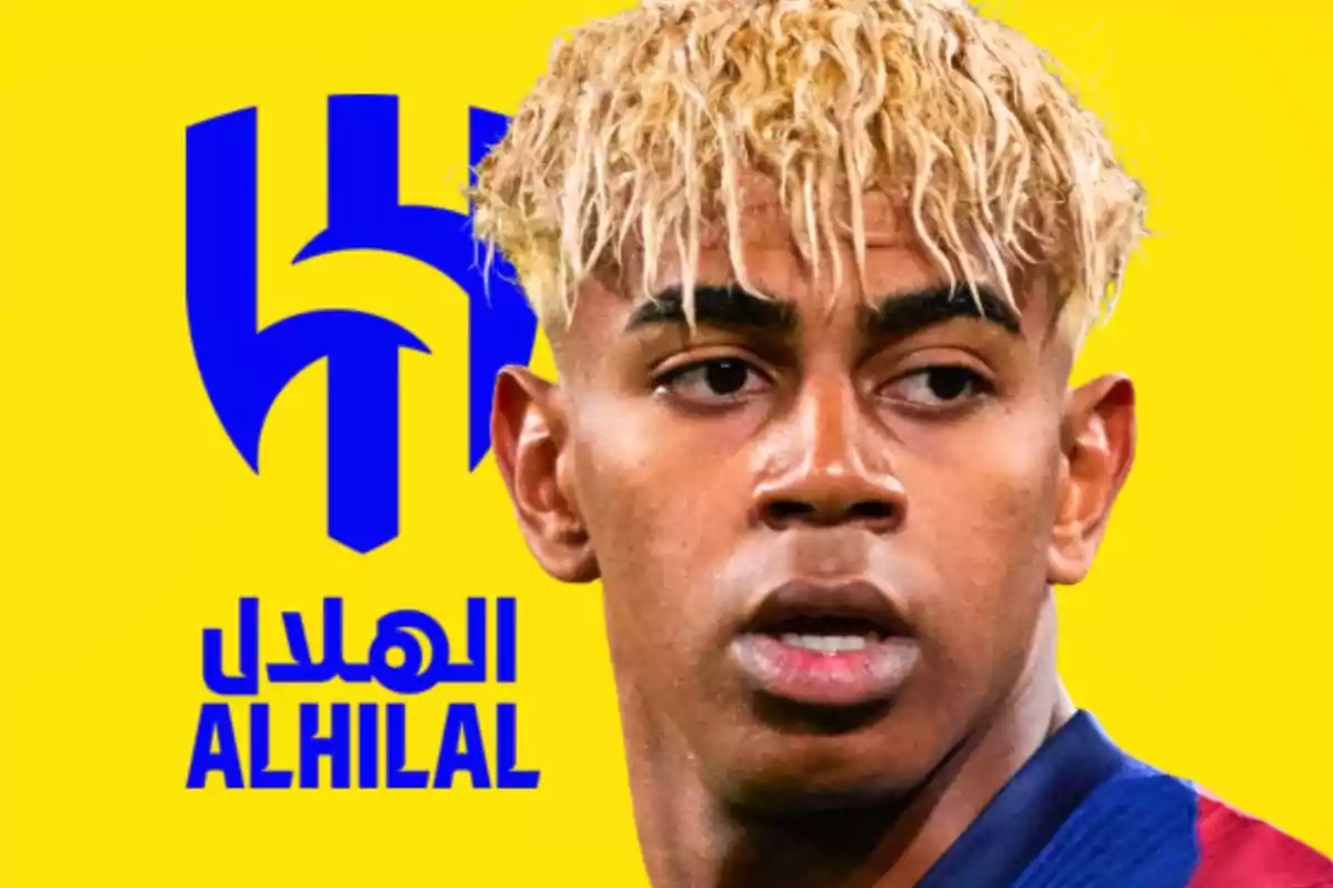 Blond-haired player with a yellow background and the Al Hilal logo in blue