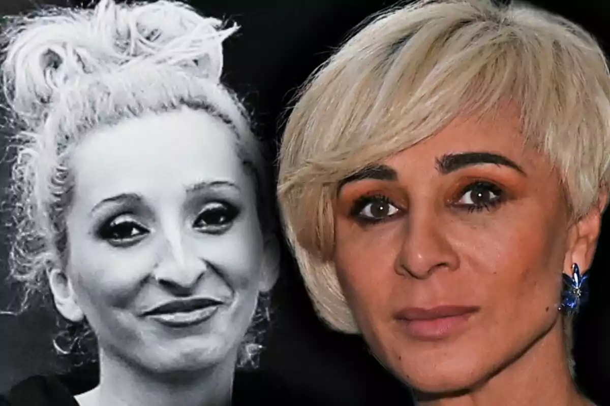 Close-up photo montage of Ana María Aldón and Michu, both with serious expressions.