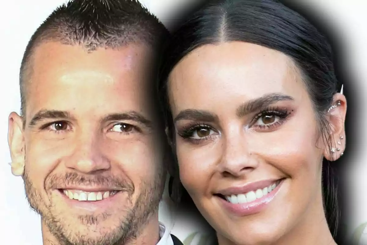 Close-up photo montage of Cristina Pedroche and Dabiz Munoz, both with happy faces.