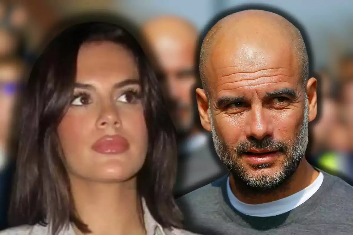 María Guardiola de cabells foscos i Pep Guardiola apareixen en primer pla amb el fons desenfocat.