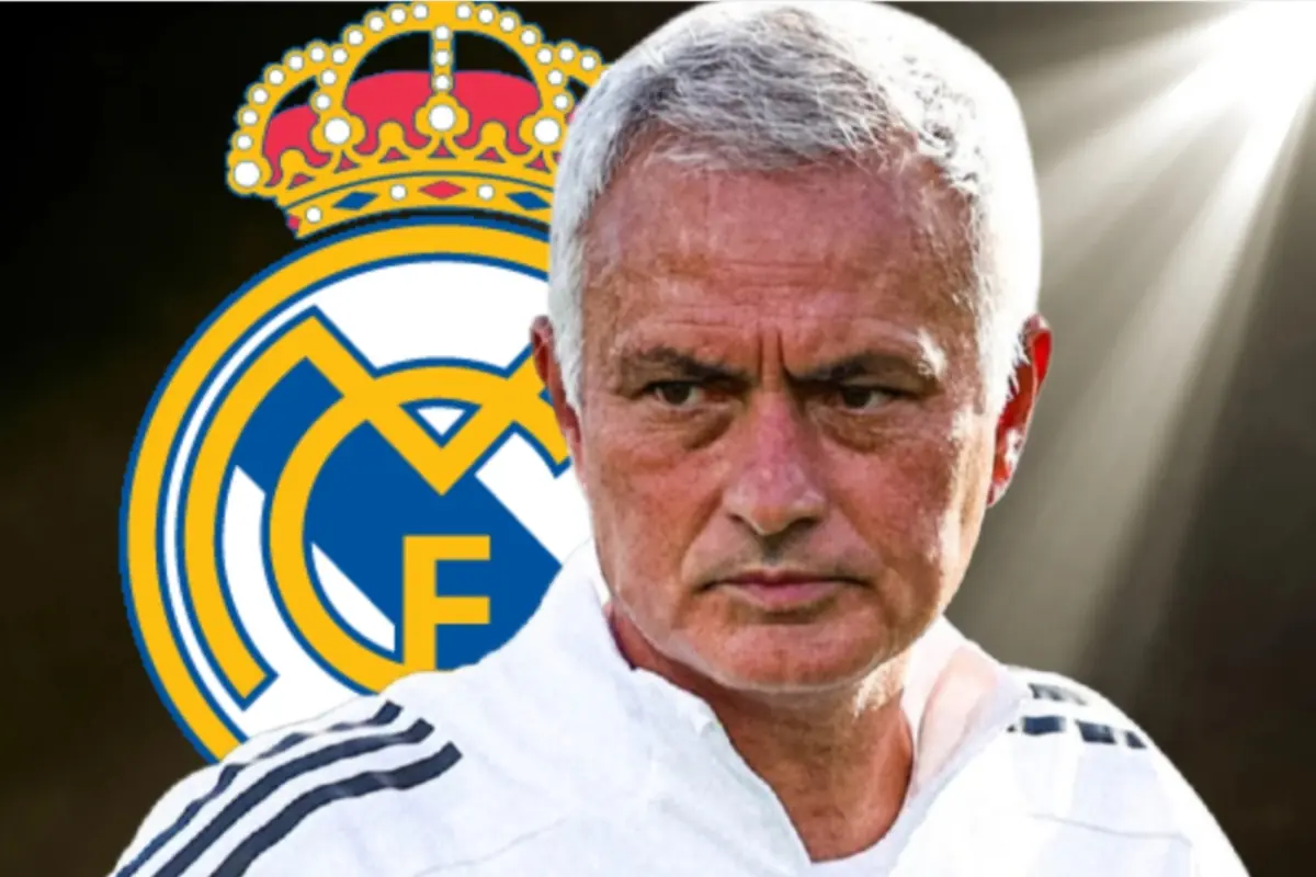 Home de cabells canosos amb expressió seriosa davant de l’escut del Reial Madrid