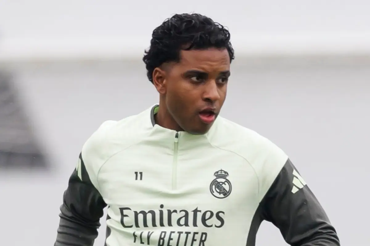 Soccer player wearing Real Madrid training kit during a practice session