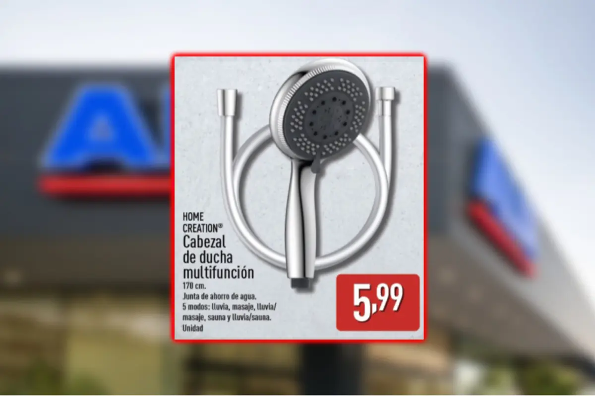Oferta de cabezal de ducha multifunción Home Creation plateado con manguera flexible y cinco modos de chorro por 5,99 euros