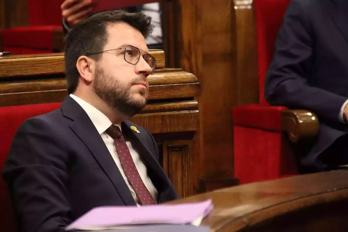 Pere Aragonès en una sessió de control al Govern l'abril de 2023