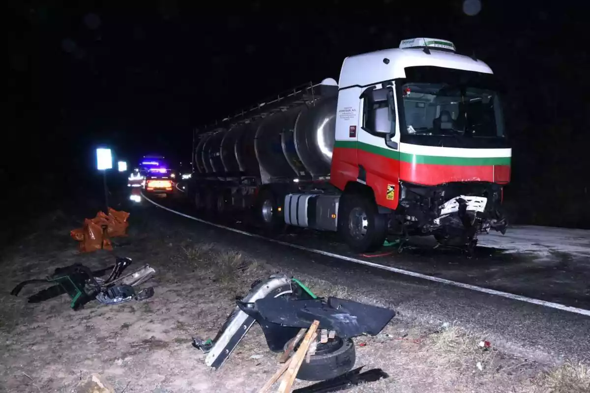 Imatge de l'accident a la C-12 de dimecres 3 de gener a la província de Tarragona