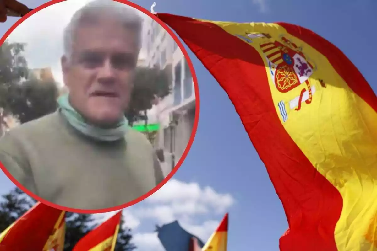 Imatge d'un home que posteriorment va agredir dues persones per portar una bandera d'Espanya a Terrassa