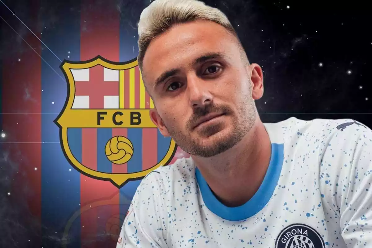 Aleix García amb l'escut del FC Barcelona