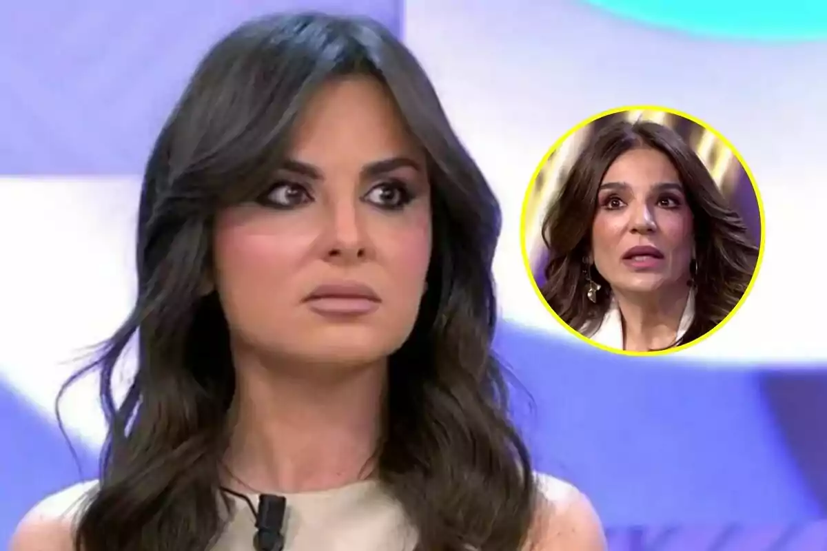 Alexia Rivas amb expressió seriosa a Vamos a ver amb un requadre que mostra Raquel Bollo a De Viernes.