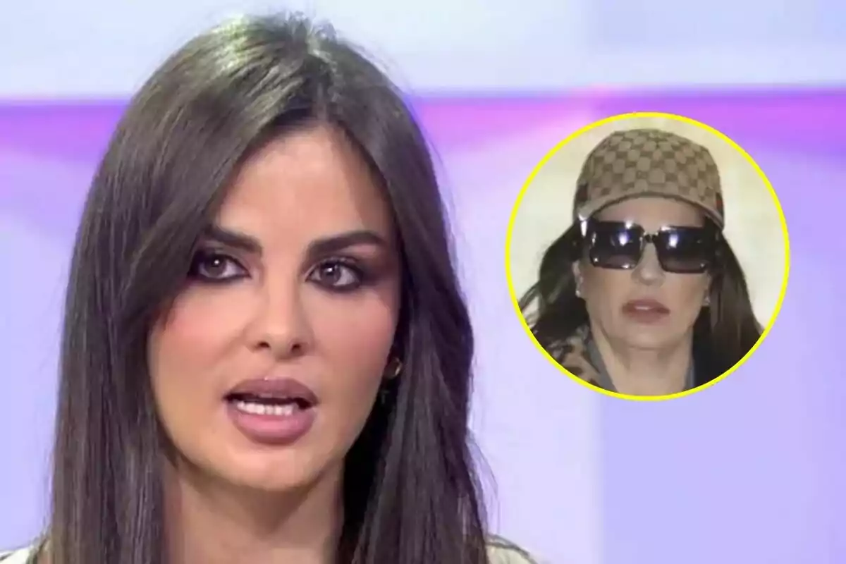 Alexia Rivas de cabello oscuro habla en Vamos a ver con una imagen insertada de Raquel Bollo usando gafas de sol y una gorra.