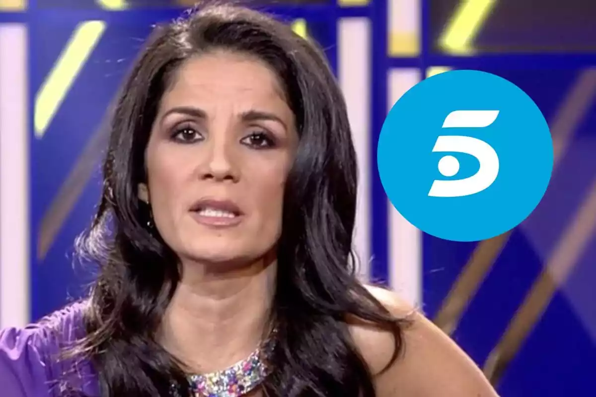 Montaje de Ana Herminia en De Viernes con el logo de Telecinco