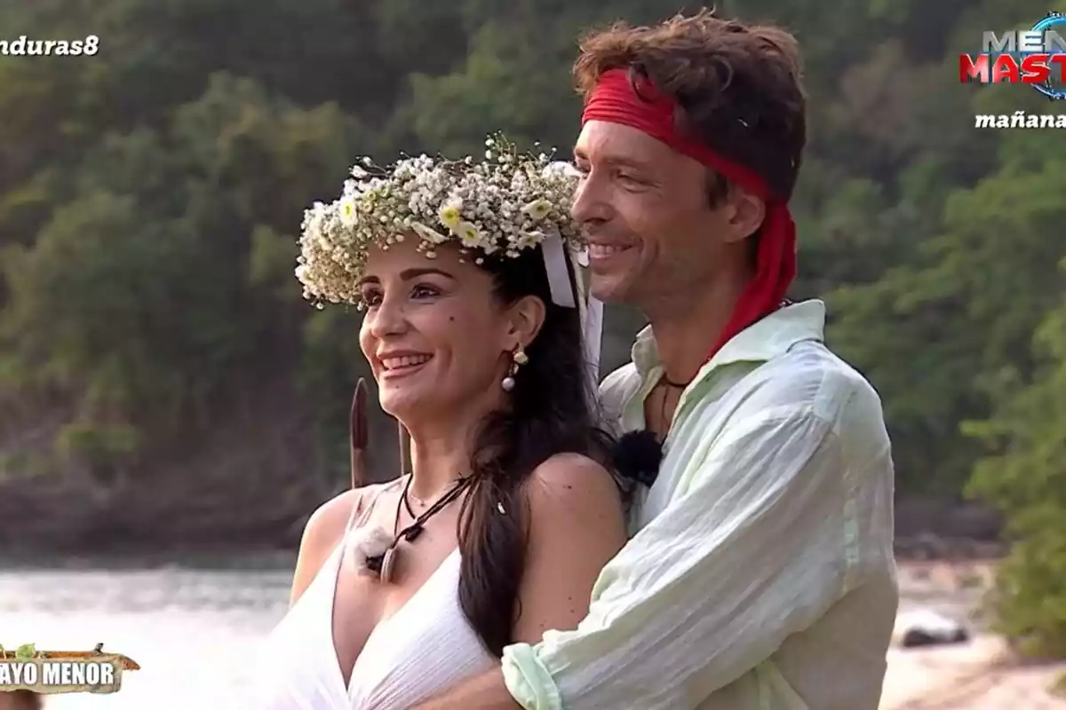 Captura de Ángel Cristo JR y Ana Herminia en su boda en Supervivientes