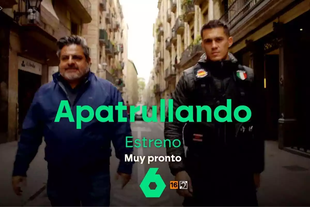 Captura de la promo de Apatrullando con Jalis de la Serna y Zazza el italiano en laSexta