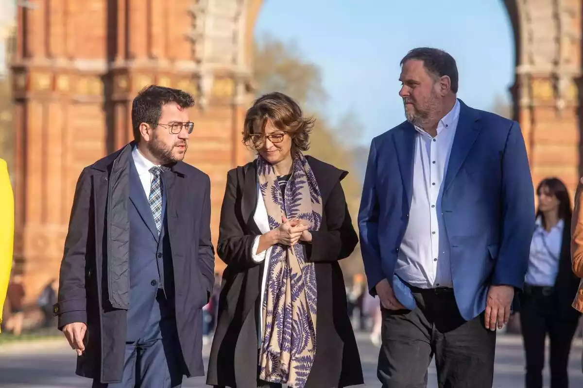 Pere Aragonés, Meritxell Serret i Oriol Junqueras