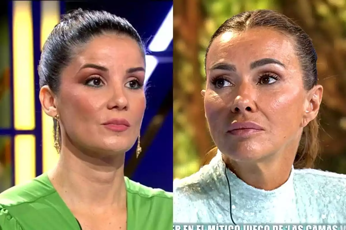 Montaje de Ana Herminia y Arantxa del Sol en el plató de Supervivientes