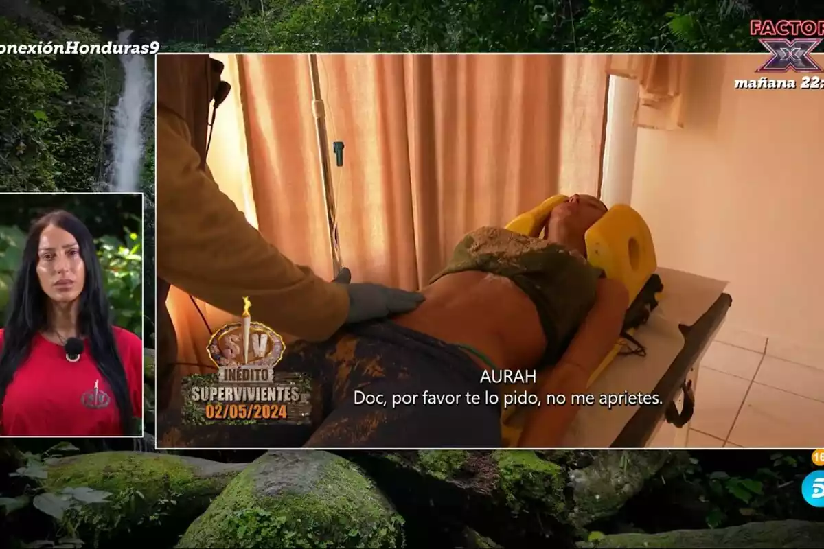 Captura d'Aurah Ruiz amb dolor a l'hospital després del seu accident a Supervivientes Captura d'Aurah Ruiz amb dolor a l'hospital després del seu accident a Supervivientes