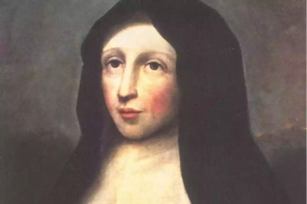 Retrat d'una dona amb vel fosc i expressió serena. Retrat d'una dona amb vel fosc i expressió serena.