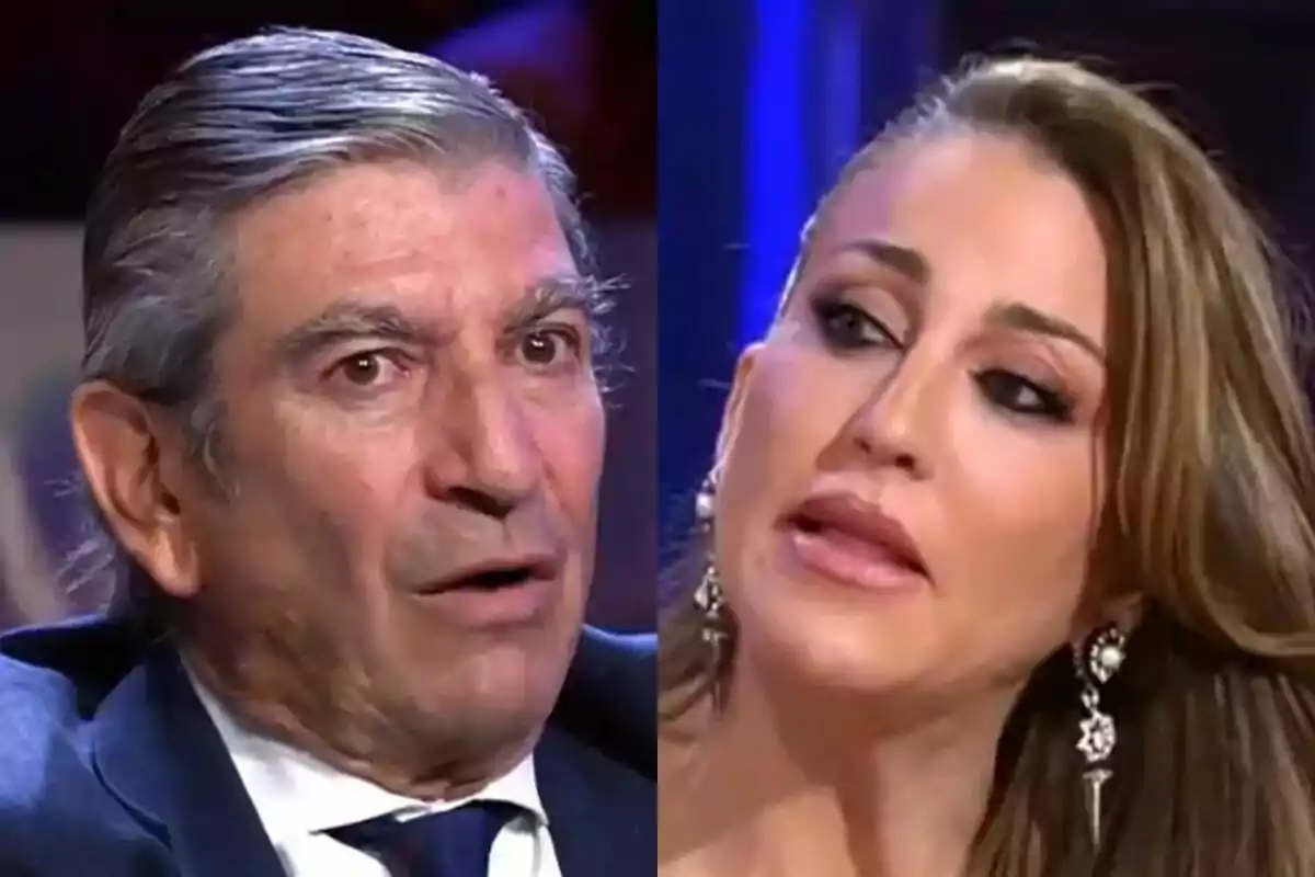 Dos personas en De Viernes, José Manuel Díaz Patón de ellas con expresión seria y Beatriz Archidona con expresión atenta.