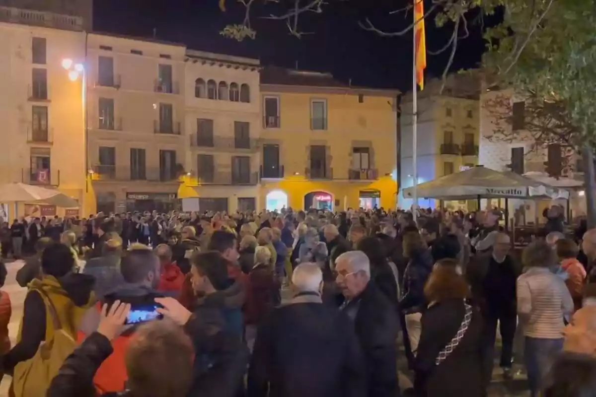 Captura de vídeo de la concentració contra la pujada d'impostos a Igualada