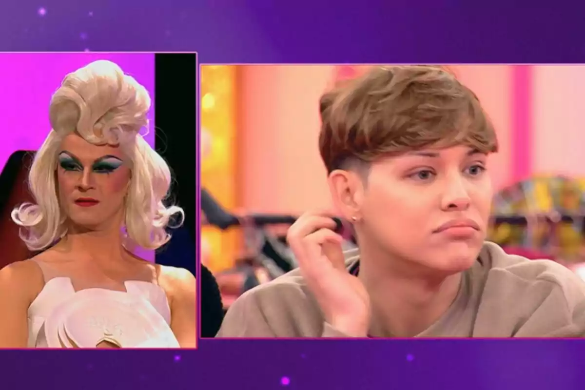 Captura de Angelita la Perversa viendo a Mariana Stars en 'Drag Race España'