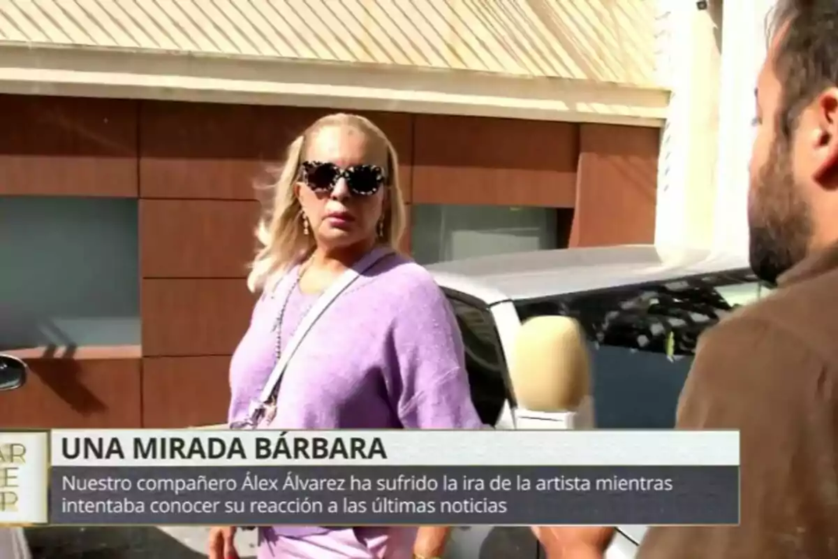 Captura de Bárbara Rey i un reporter a 'TardeAR'