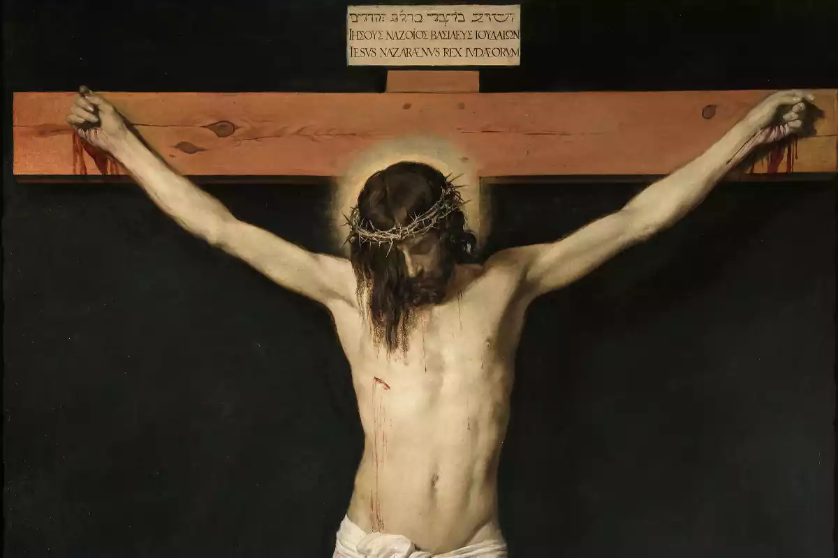 Imatge a color de Jesucrist crucificat