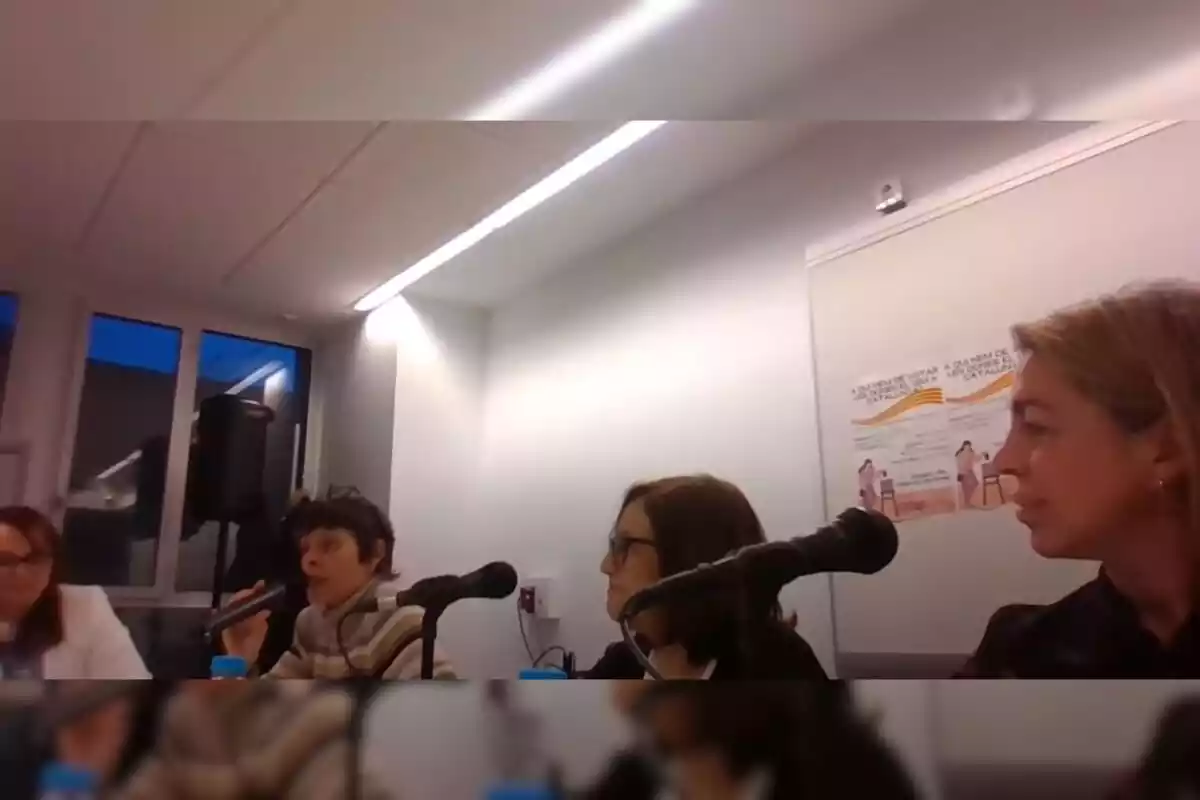 Captura de pantalla del vídeo en directe del debat feminista organitzat per Catalunya Abolicionista