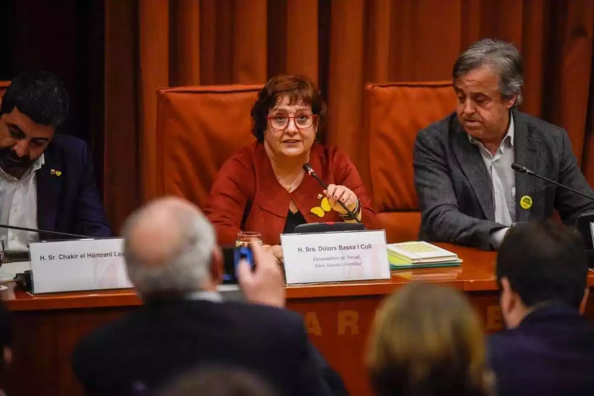 Dolors Bassa, exconsellera d'ERC, parlant en un acte polític