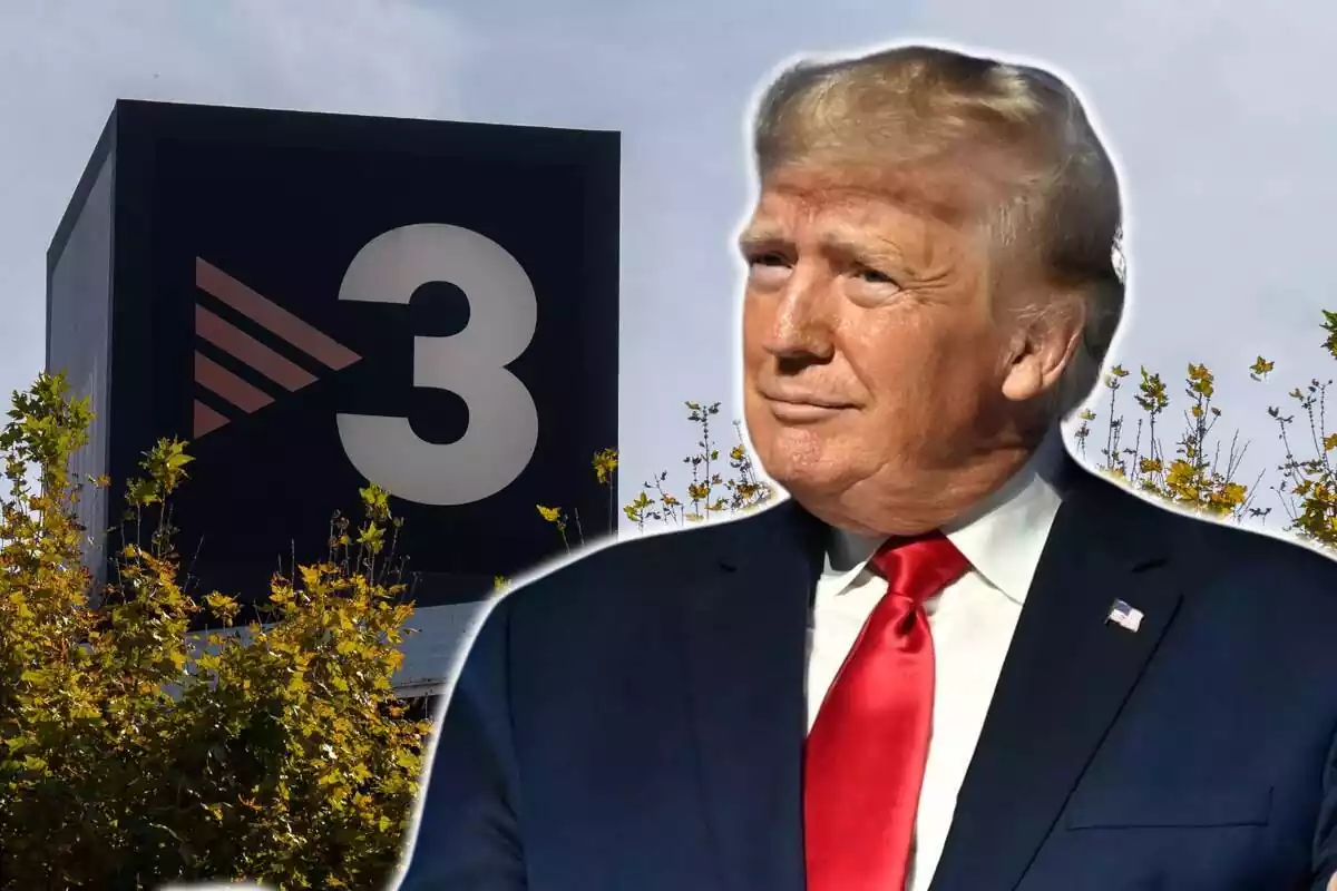 Muntatge de Donald Trump i els estudis de TV3