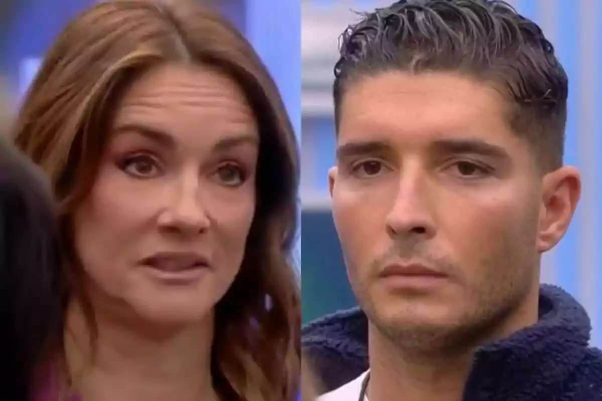 Elena Rodríguez y Álex Ghita en GH DÚO con expresiones serias.