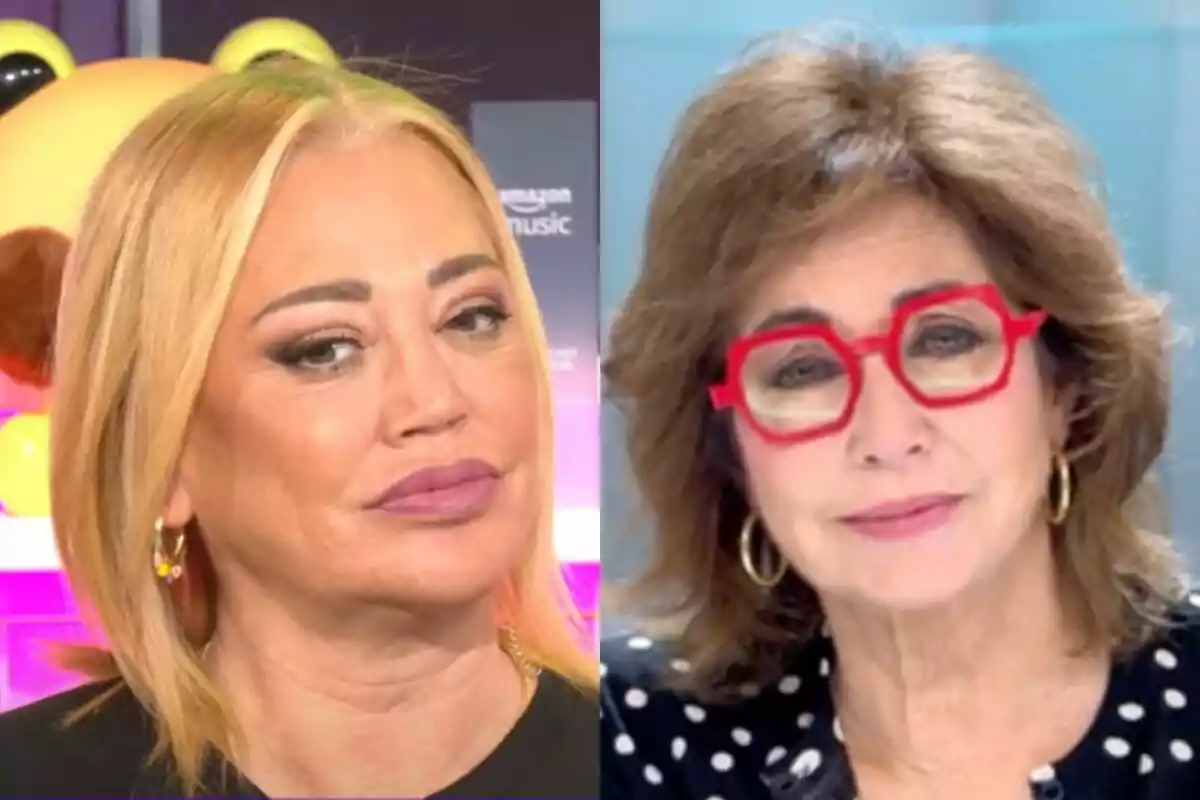 Belén Esteban y Ana Rosa Quintana posan en un montaje de fotos lado a lado una con cabello rubio y otra con gafas rojas.