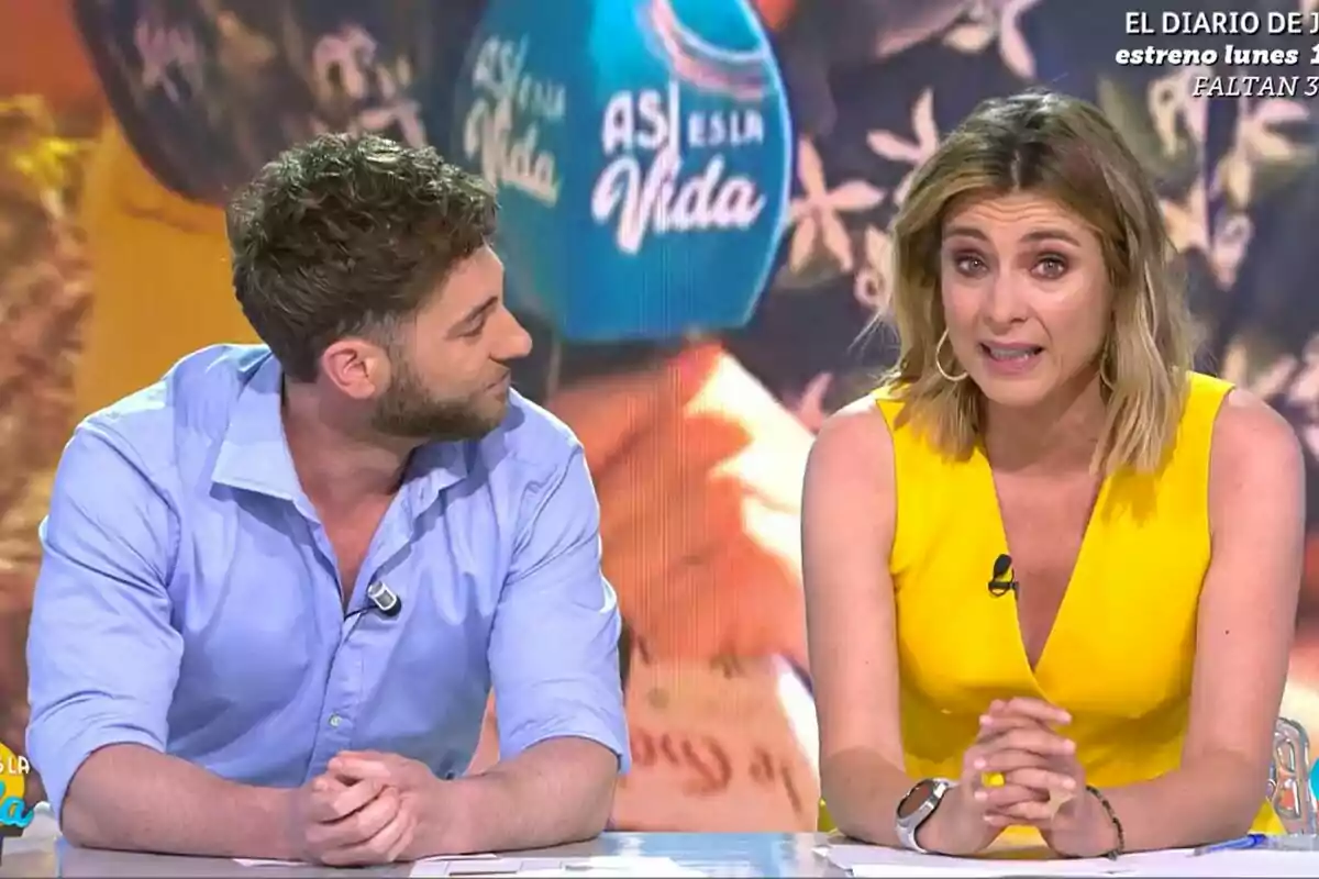 Captura de Sandra Barneda y César Muñoz emocionados en el final de Así es la vida en Telecinco