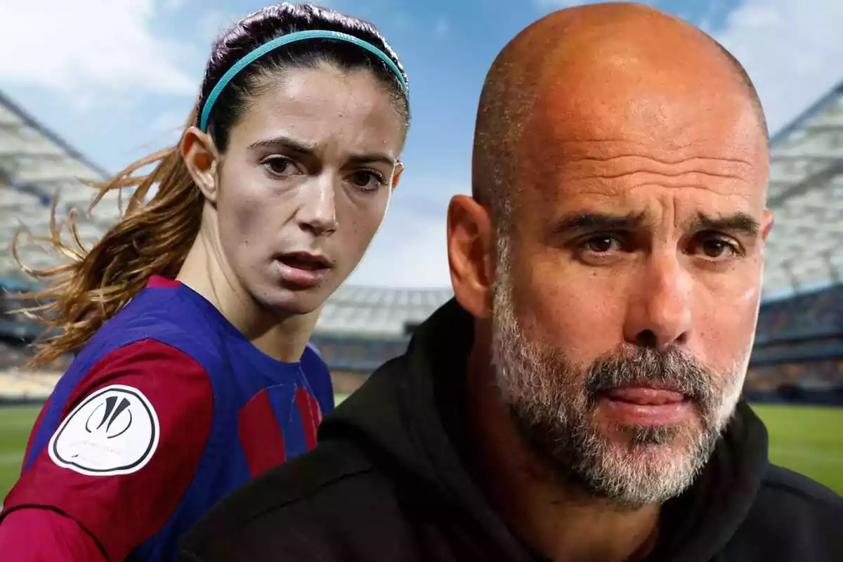 Fotomuntatge d'Aitana Bonmatí i Pep Guardiola