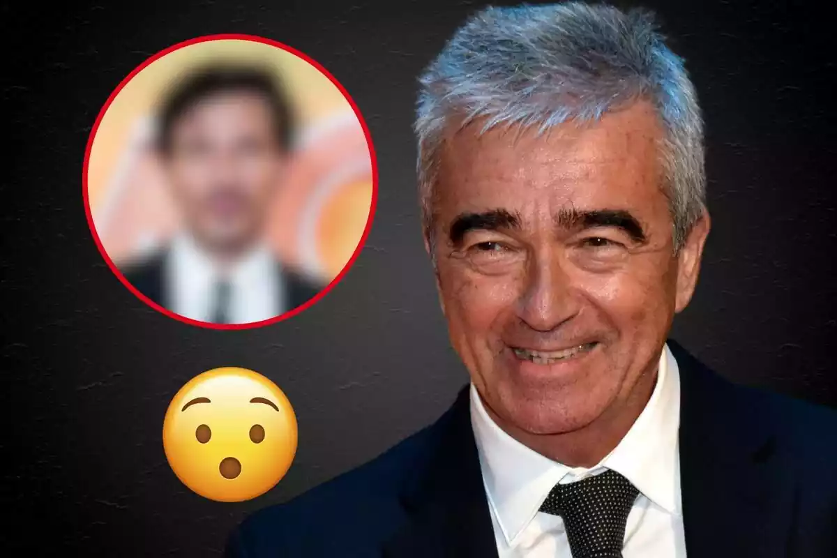 Fotomuntatge de Carles Francino amb una emoticona amb cara de sorpresa