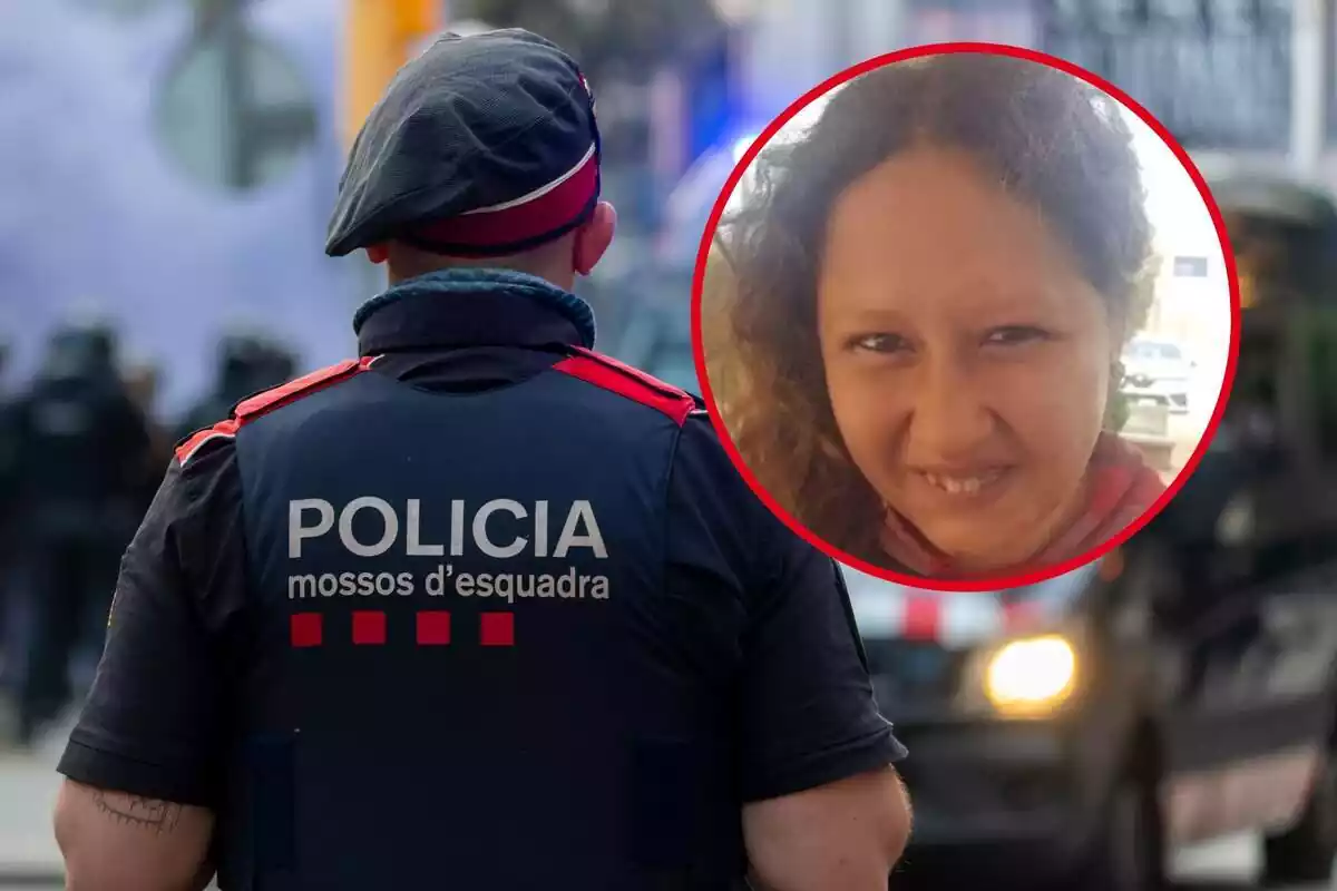 Muntatge fotogràfic entre una imatge dels Mossos d'Esquadra i una d'una desapareguda