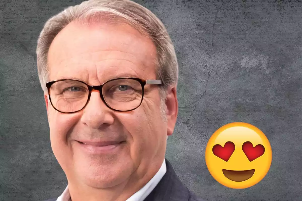 Fotomuntatge de Josep Cuní amb una emoticona de cors