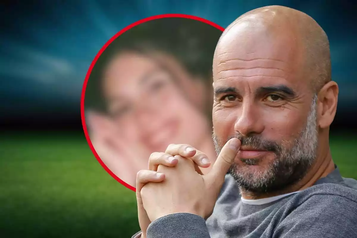 Fotomuntatge de Pep Guardiola amb una foto de la seva filla Valentina