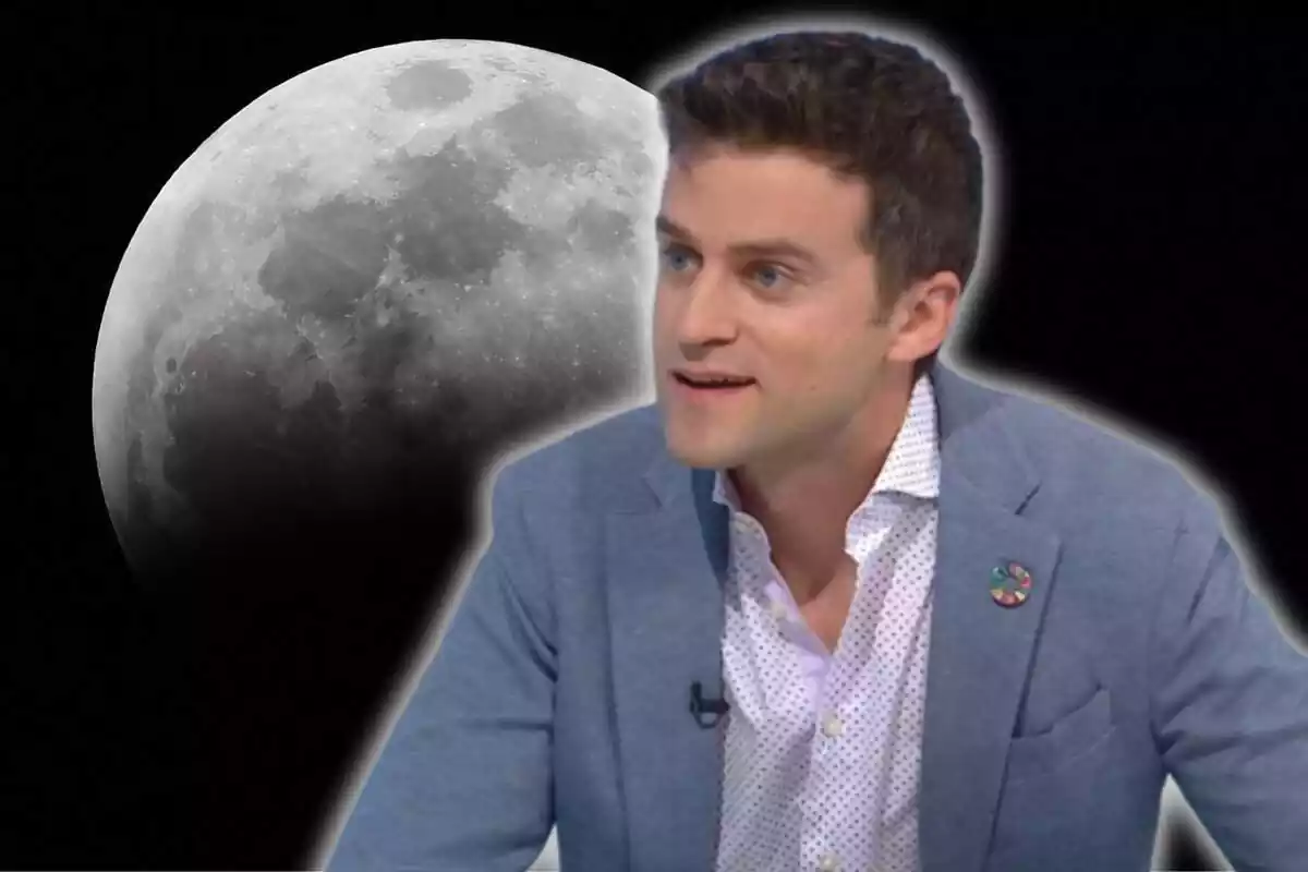 Fotomuntatge d'Eloi Cordomí de TV3 i un eclipsi de lluna