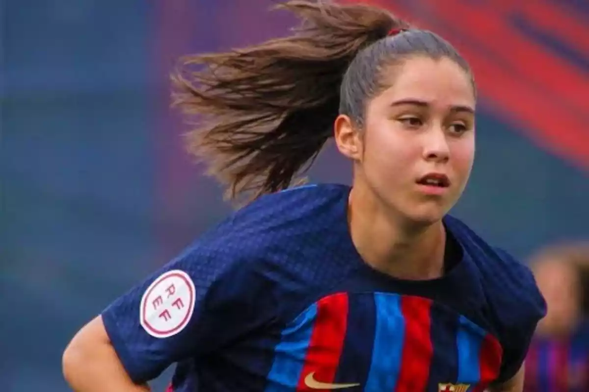 Giulia Dragoni, en acció amb el Barça Femení.