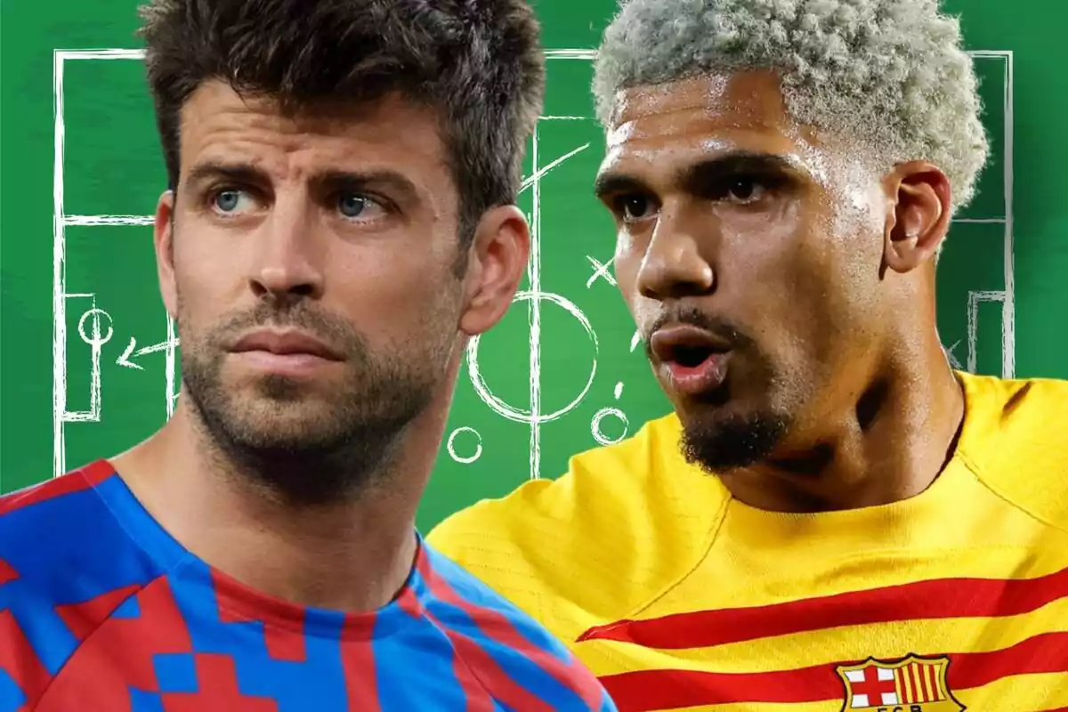 Muntatge de Gerard Pique amb Ronald Araujo