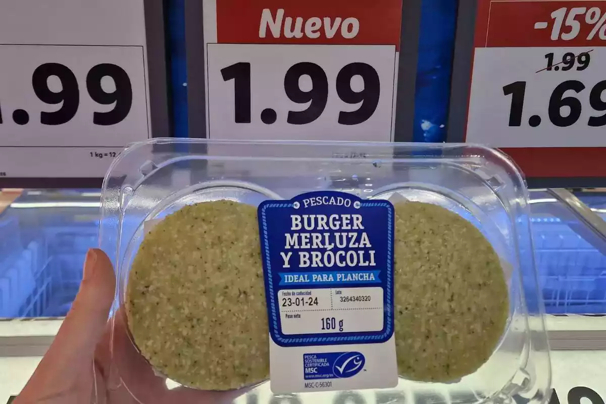 hamburgueses de lluç i bròquil de Lidl