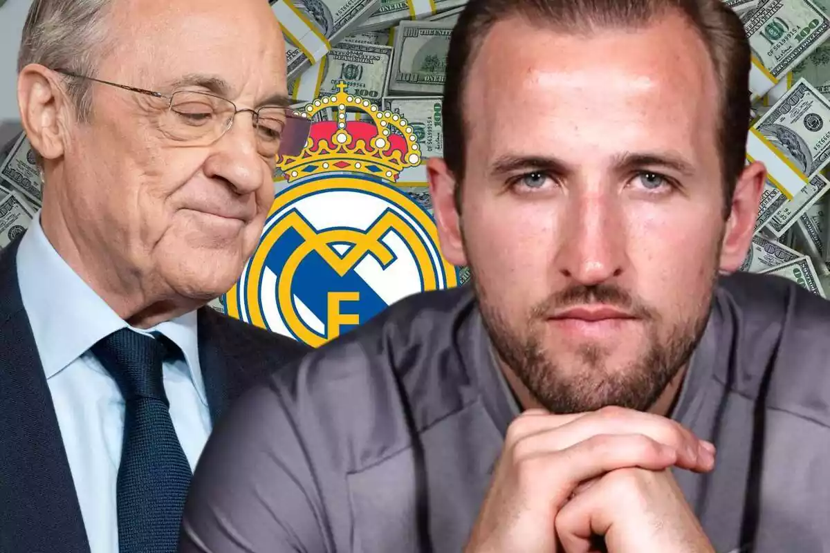 Florentino Pérez mirant a Harry Kane Florentino Pérez mirant a Harry Kane