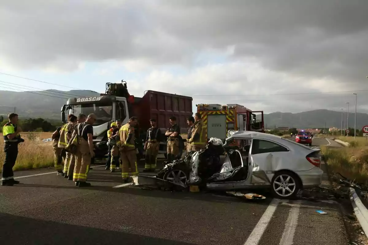 Imatge de l'accident de trànsit a la C-37