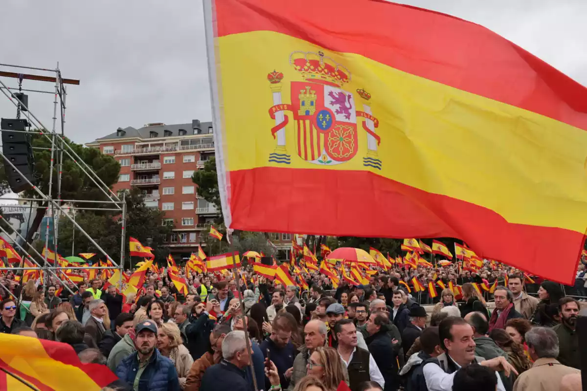 Imatge de la manifestació convocada contra l'amnistia a la plaça Colon de Madrid el 29 d'octubre del 2023