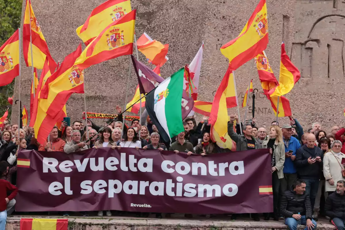 Imagen de la manifestación convocada contra la amnistía en la plaza Colon de Madrid el 29 de octubre de 2023