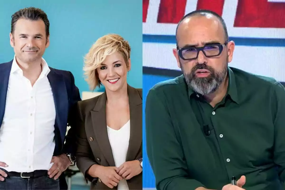 Iñaki López i Cristina Pardo a Más Vale Tarde posen junts i Risto Mejide parlant a Todo es Mentira.