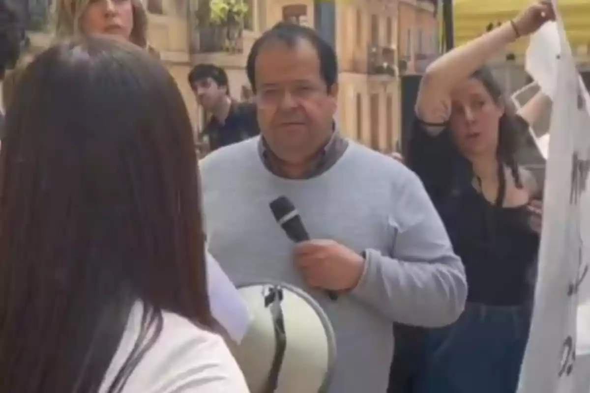 Joan Ignasi Elena en una manifestació de sindicats